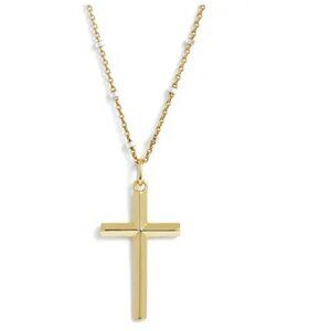 Argento Vivo Sterling Two-Tone Cross Pendant Necklace